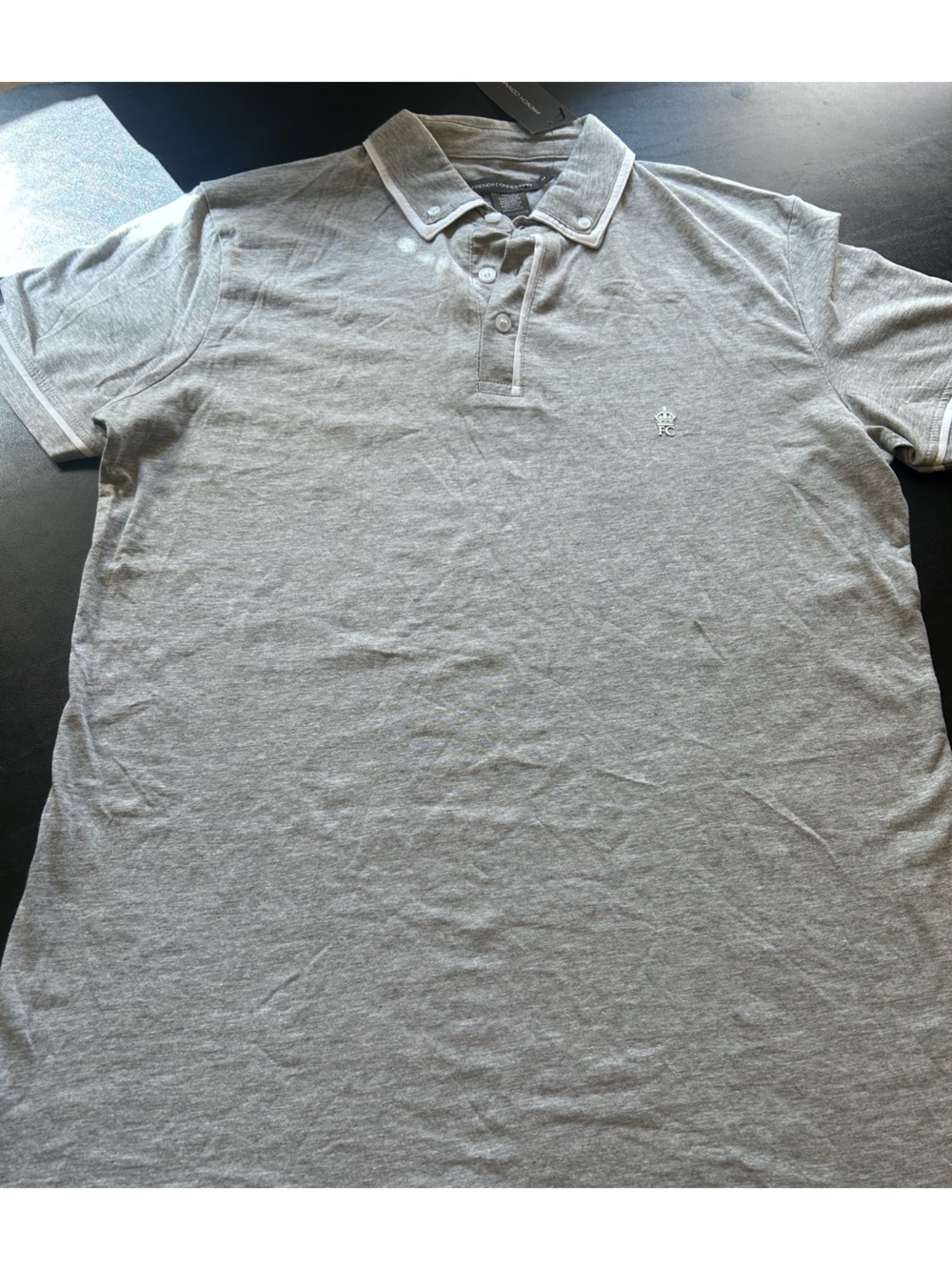 French Connection Light Gray Polo Shirt with Subtle Logo